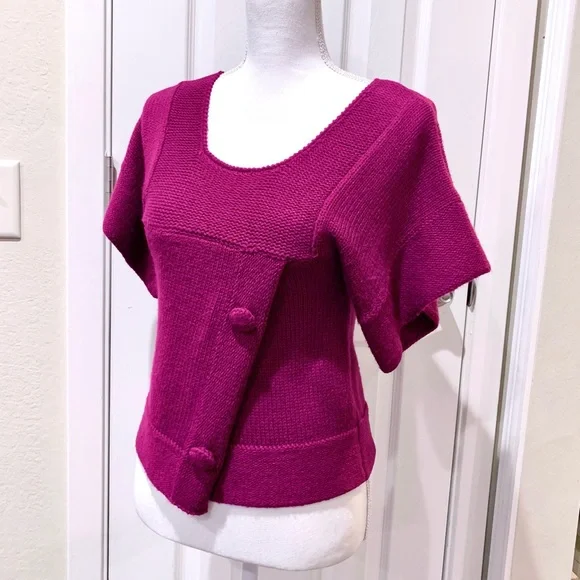 🎉Host Pick🎉 Boutique Women’s Fuchsia sweater short sleeves Size Small NWOT - Picture 6 of 6